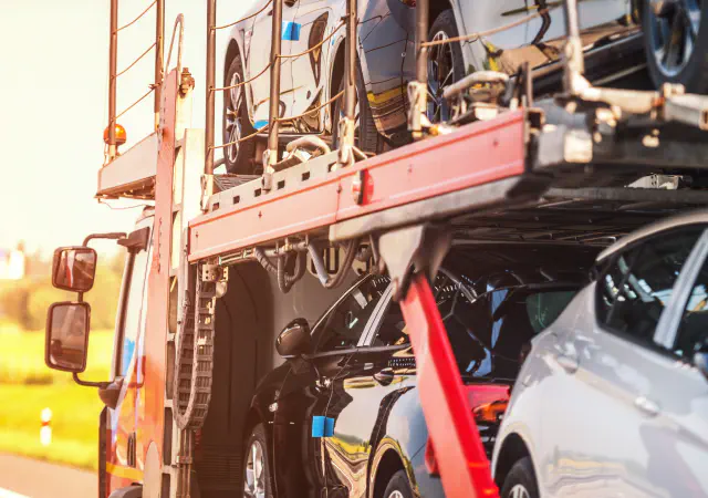 Cars on a car Hauler