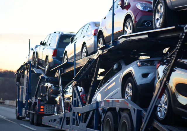 Cars on a car Hauler