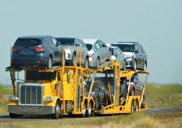Cars on a car Hauler